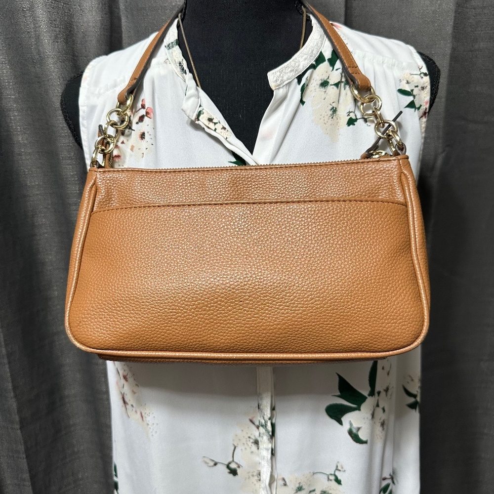 Cute Nanette Lepore PU Leather Small Handbag. Camel color.